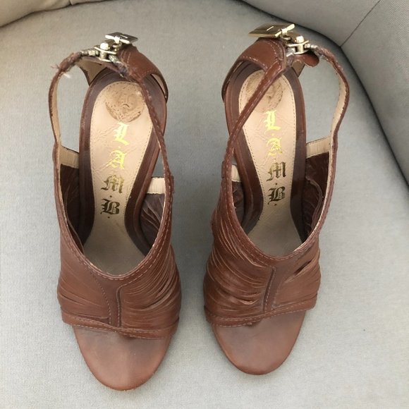 L.A.M.B. Very Unique Open Toe Stilettos - Picture 3 of 8